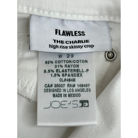 Joe's Jeans White Flawless The Charlie High Rise Skinny Crop Casual Stretch 29 - Picture 6 of 10